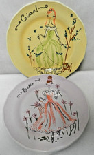 Anthropologie NEW Vintage Bella & Ciao salad started plate set 2 lavender yellow picture