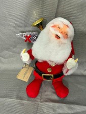 Vintage Annalee 10” Santa Trumpet Horn Christmas Doll Original Tag USA picture