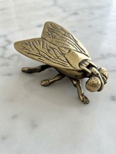 VTG Solid Brass Fly Ashtray/Trinket Box Hinged Wings Mid-Century Modern picture