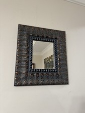 Vintage Gold/Black/Grey Frame Wall Mirror Victorian MCM Striped Unique Design picture