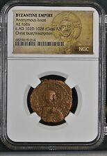 NGC Certified Byzantine AE Bronze Follis BUST OF CHRIST Crusades Era - Low Grade picture