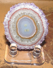 rare huge pair polished amethyst /quartz stalactite slices std gorgeous jal picture