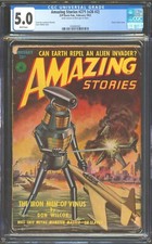 Amazing Stories 1952 February, #271. Lawrence Stevens Robot cover. CGC  pulp picture