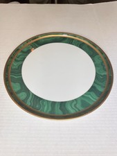 Rare Christian Dior Gaudron Malachite Round Porcelain Tray Platter, 11.5