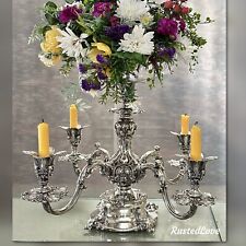 Silver Plated Epergne Reed & Barton #166 Candle Holder Lrg Original Center Bowl picture