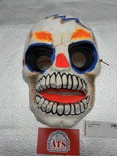 1967 Mid-Century Ben Cooper Spook Town Molded Plastic Skeleton Halloween Mask picture