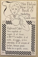 Vtg Postcard Miss Parolas New Cook Book Marketing Guide Railroad Cake Recipe picture