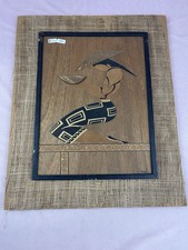 Ransu House of Ran Su Vintage Mid Century Wall Art 'Oriental Servant Boy' Wood picture