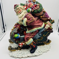 Enesco 1995 Large Santa In Sleigh Figurine  picture