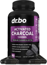 Activated Charcoal Capsules Cleanse Detox - 1200mg Organic Coconut Charcoal P... picture