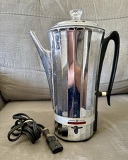 General Electric G4P50 Chrome Automatic Coffee Percolator Art Deco MCM Working picture