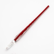 J. Herbin Twisted Glass Dip Pen in Rouge Caroubier - NEW in Original Box picture
