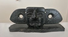Olmec Jade Winged Plaque Maize God Masterpiece W/ Maya Inscriptions On Back 10” picture