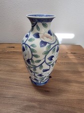 Vintage Maebata Japan Gokusai Porcelain Lotus Floral Vase, 8.5