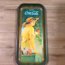 Coca-Cola Vintage Style Metal Serving Tray Woman Holding Coke Bottle, Soda picture