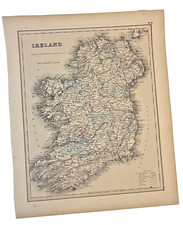 J.H. Colton & Co. Antique Map of Ireland 1691 Battlefields Historical Map picture