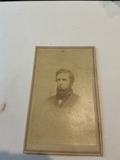 Antique cvd photo of bearded gentleman civil war revenue stamp New Haven Conn. picture