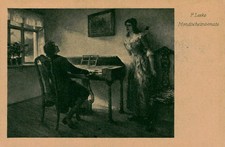 F Leeke Mondscheinsonata Beethoven Moonlight Sonata Hanfstaengl Antique Postcard picture