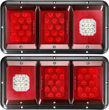 2Pcs LED Triple Tail Lights 45 Leds, Rectangle Vertical or Horizontal Mount LED picture