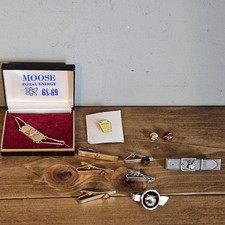 Vintage Loyal Order of the Moose Lodge Tie Tack, Lapel Pins, Keychain, Clip Lot picture