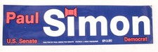Paul Simon for Senate Bumper Sticker 11.5 X 3 Inches Unused picture