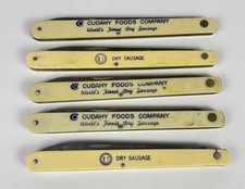 Vintage Cudahy Foods Dry Sausage Advertising Melon Tester Knives Lot of 5 picture