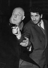 Actors Jean Renoir directing fellow actor Daniel Gelin rehearsa- 1957 Old Photo picture