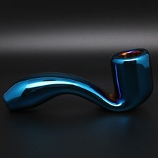 4.2” Metallic Glass Sherlock Holmes Smoke Bowl Smoking Pipes Bowls Blue Pipe picture