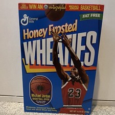 General Mills Honey Frosted Wheaties Michael Jordan Basketball Offer Cereal Box picture