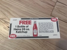 Vintage 1978 Heinz FREE Ketchup Coupon 26oz Bottle Exp Dec 1978 picture
