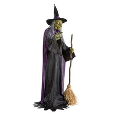 7FT Wicked Woods Animated LED Spellcasting Witch Halloween Animatronic Decor NEW picture