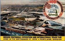 1959 Oregon Centennial Exposition Portland Mirro-Krome Postcard picture
