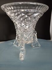 Vintage cut glass  3 footed pedestal vase/candy dish picture