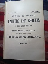 1901 Print Ad Edgerton WEBB & John PRALL BANKERS BROKERS 49 Wall Street NYC  picture