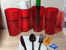 4-PK 20oz COCA~COLA ZERO SUGAR Classic Red Tumbler Restaurant G.E.T. picture