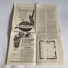 Antique 1924 Griswold Waffle Iron Newspaper Advertisement Ad Vintage picture