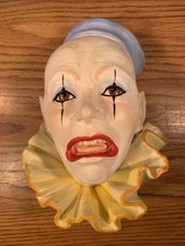 VINTAGE LEGEND PRODUCTS CLOWN CHALKWARE HEAD F. WRIGHT SIGNED ENGLAND picture