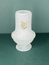 Westmoreland Frosted Satin Fairy Lamp W/ Pink Rose Floral picture