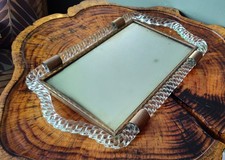 VTG 1930s Art Deco Italian Murano Twisted Glass Vanity Tray Barovier Toso Style picture
