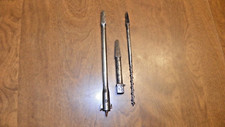 3 brace bits clark's espansive bit pat 1893 craftsman, unmarked 1/2 drive bit picture