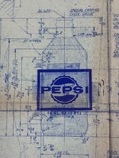 1970 Pepsi 16oz Bottle Vintage Factory Blueprint Copy Owens-Illinois BB-3368 picture