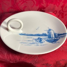 Vintage Epiag Royal Finger Ring Plate Hand Painted Blue Czechoslovakia 1920s picture