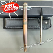 MONTBLANC Rose Silver Filigree Rollerball Pen w/ Leather Pouch & Refill picture