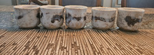 Vintage Japanese Studio Pottery Shino Style Sake Cups Ochoko Guinomi Set of 5 picture