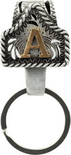 XZYLY Vintage Western Cowboy Letter Keychain,Handmade Metal A-Z Initial Key Chai picture