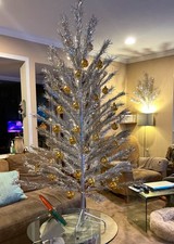 Vintage Aluminum Christmas Tree 6 FT 91 Branch W/ Penetray Color Wheel picture