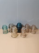 Vintage Glass Insulators Various Sizes/ Lot Of 7 picture