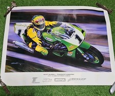 KAWASAKI TEAM MUZZY SCOTT RUSSELL POSTER NINJA ZX-7R SUPERBIKE 1993 RARE picture