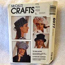 McCall's Crafts VTG Original 6077 Sewing Pattern The Mad Hatter Hat Patterns NOS picture