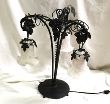 Art Deco Style Lamp ,Hand forged Iron, E Brandt style . 3 Light , picture